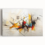 Vibrant abstract expressionist canvas wall art collection showcasing dynamic bursts of color and fluid shapes, ideal for modern decor.