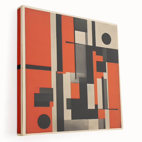 Abstract expressionist wall art design on stretched canvas, showcasing vibrant colors and dynamic brush strokes, perfect for modern decor.