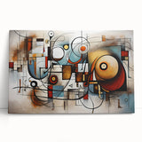 Abstract expressionist wall art design on stretched canvas, showcasing vibrant colors and dynamic brushstrokes, perfect for modern decor.