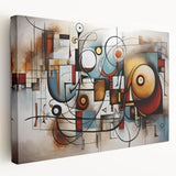 Stretched canvas showcasing an abstract expressionist design in vibrant colors, perfect for modern home decor and artistic interiors.