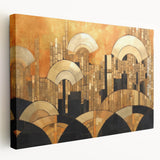 Abstract expressionist wall art collection featuring vibrant colors and dynamic brush strokes on stretched canvas, perfect for modern decor.