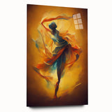 Abstract figurative wall art collection featuring colorful acrylic glass design, elegantly displayed from a side view, ideal for modern decor.