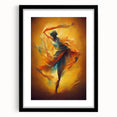 Framed abstract figurative wall art featuring a modern design in muted tones, set against a sleek black frame, perfect for contemporary decor.