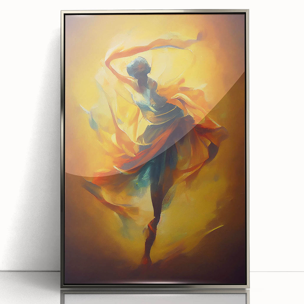 Framed abstract figurative wall art in silver, showcasing fluid shapes and modern design elements, perfect for contemporary decor.
