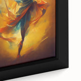 Framed abstract figurative wall art featuring vibrant colors and dynamic shapes, showcasing a modern artistic design with intricate details.