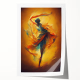 Abstract figurative wall art print showcasing vibrant colors and fluid shapes, ideal for modern decor or artistic home accents.