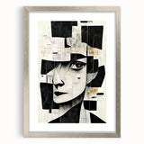Framed abstract figurative wall art in a sleek silver finish, showcasing vibrant colors and modern design, perfect for contemporary decor.