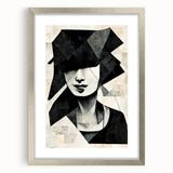 Framed abstract figurative wall art featuring a silver mat and sleek design, ideal for modern home decor settings to enhance interiors.