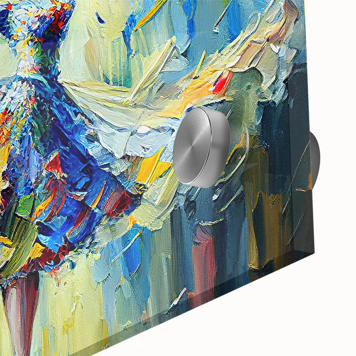 Colorful abstract figurative wall art design featuring bold shapes and textures, ideal for modern home decor and artistic expression.