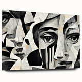 Acrylic-glass wall art showcasing an abstract figurative design with vibrant colors and smooth edges, perfect for modern decor.