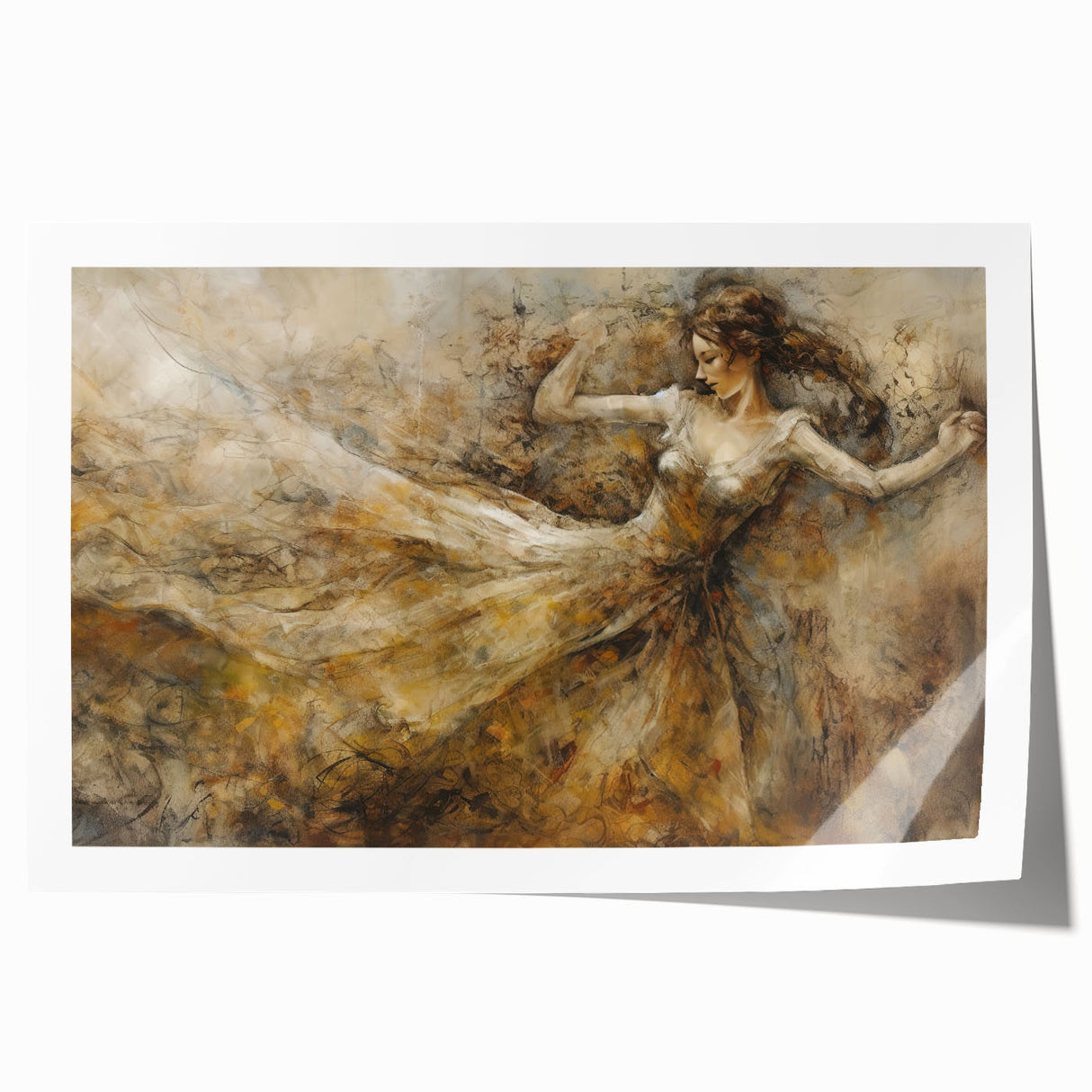 Abstract figurative wall art print showcasing vibrant colors and dynamic shapes, perfect for modern home decor and artistic expression.