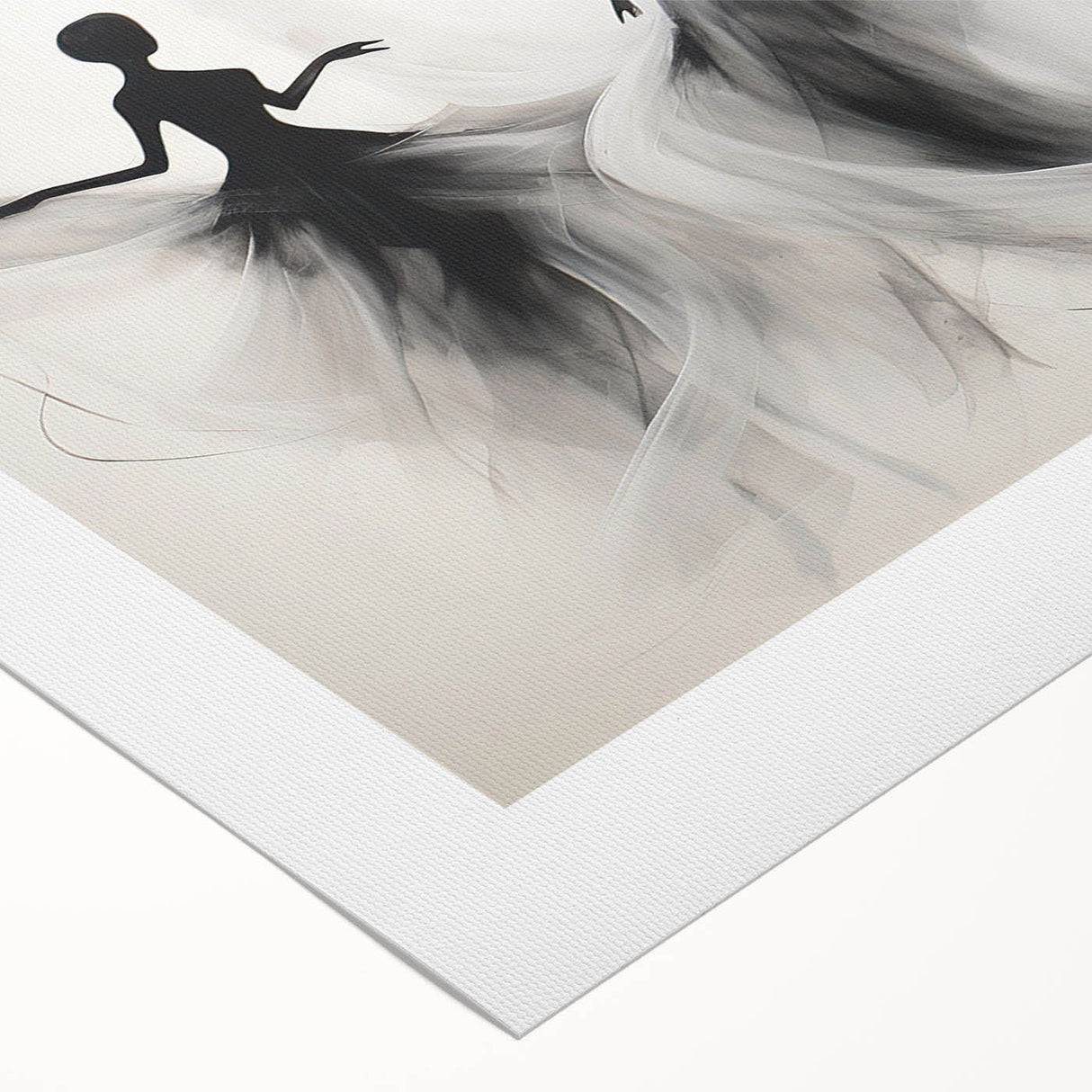 Colorful abstract figurative design wall art on rolled canvas, showcasing dynamic shapes and vibrant hues for modern interior decor.