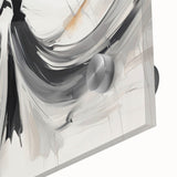 Close-up of abstract figurative wall art design, showcasing vibrant colors and fluid shapes on acrylic glass, perfect for modern decor.