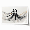 Abstract figurative wall art print showcasing vibrant colors and fluid shapes, rolled for easy framing and display in modern decor settings.