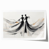 Abstract figurative wall art print showcasing vibrant colors and fluid shapes, rolled for easy framing and display in modern decor settings.