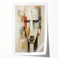 Abstract figurative wall art print showcasing vibrant colors and unique shapes, perfect for modern home decor. Rolled for easy shipping.