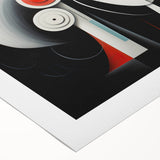 Abstract figurative wall art on rolled canvas showcasing vibrant colors and dynamic shapes, ideal for contemporary home decor and artistic enhancement.