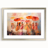 Abstract figurative wall art collection in a sleek silver frame, showcasing vibrant colors and dynamic shapes, perfect for modern decor.