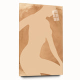 Abstract figurative wall art collection displayed in acrylic glass, showcasing vibrant colors and unique design elements from a side view, ideal for modern decor.