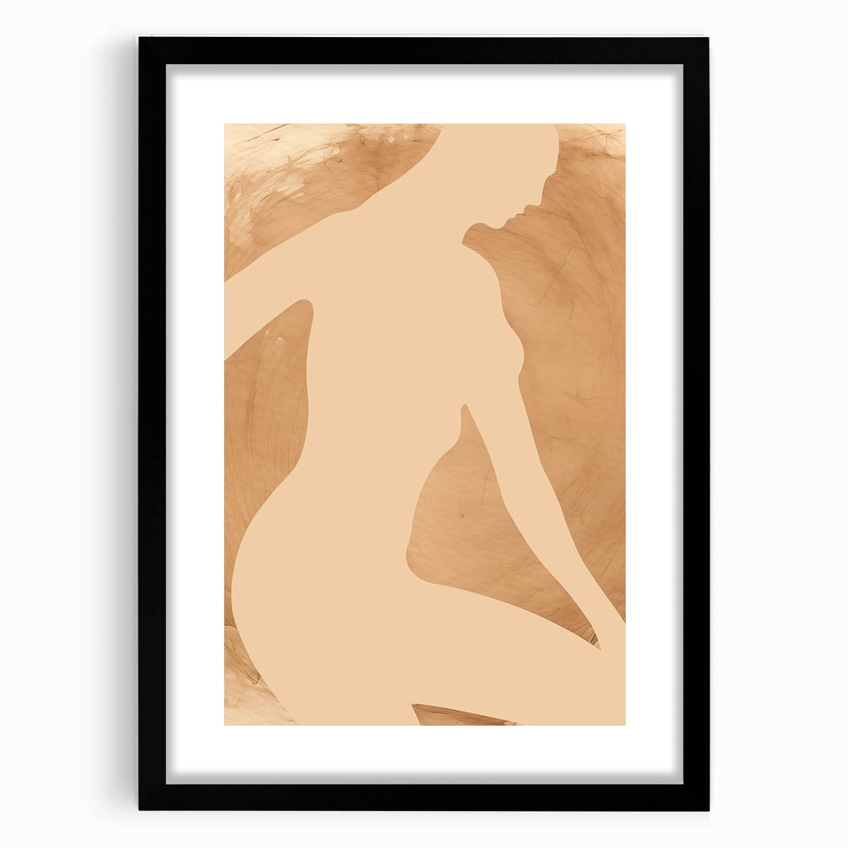 Abstract figurative wall art collection in a sleek black frame, showcasing vibrant colors and dynamic shapes, perfect for modern decor.