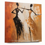 Abstract figurative design wall art collection in vibrant colors, showcasing a modern acrylic glass side view, ideal for contemporary decor.