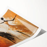 Abstract figurative wall art print showcasing vibrant colors and dynamic shapes, rolled and ready for framing to enhance any modern decor.