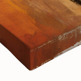 Close-up of abstract figurative wall art on stretched canvas showcasing vibrant colors and unique textures, perfect for modern home decor.