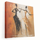 Abstract figurative wall art collection on stretched canvas showcasing vibrant colors and fluid shapes, ideal for modern decor and artistic accents.