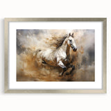 Framed abstract figurative wall art in a sleek silver finish, showcasing vibrant colors and modern design elements, ideal for contemporary decor.