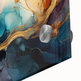 Close-up of an abstract figurative wall art piece showcasing vibrant colors and dynamic shapes, designed for modern decor enhancement.
