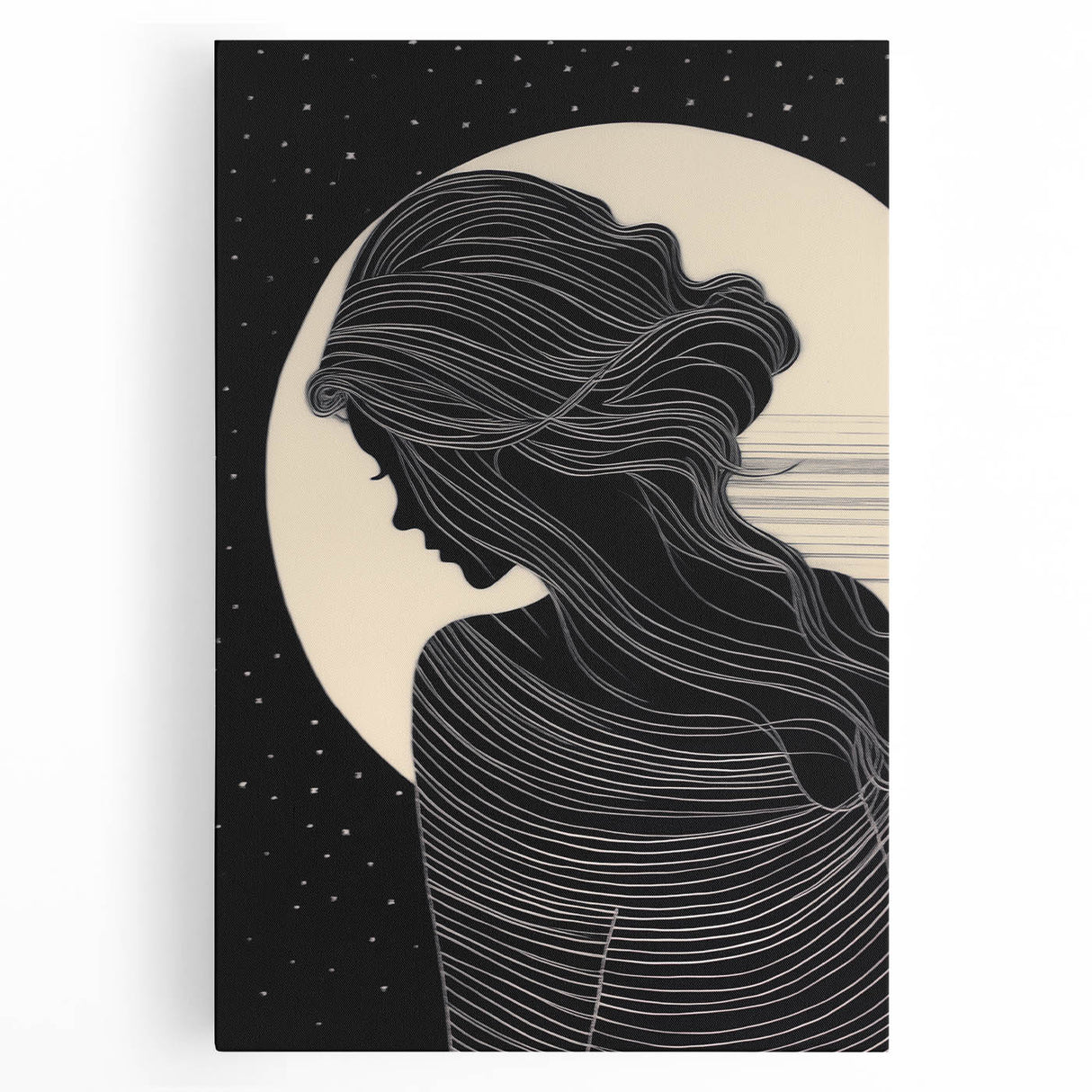 Abstract figurative wall art collection on stretched canvas, showcasing vibrant colors and dynamic shapes, perfect for modern home decor.