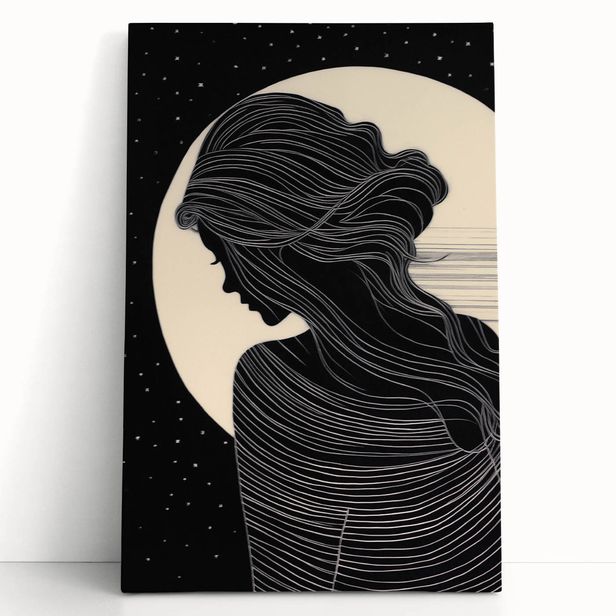 Abstract figurative wall art collection on stretched canvas, showcasing vibrant colors and dynamic shapes, perfect for modern home decor.