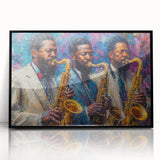 Framed abstract figurative wall art design showcasing vibrant colors and fluid shapes against a sleek black background, perfect for modern decor.