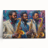 Abstract figurative design wall art collection on stretched canvas, showcasing vibrant colors and fluid shapes, perfect for modern decor.