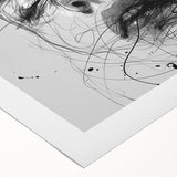 Abstract figurative design wall art on rolled canvas, showcasing vibrant colors and dynamic shapes, ideal for modern home decor.