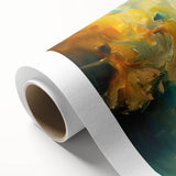 Abstract figurative wall art print on rolled canvas, showcasing vibrant colors and dynamic shapes, perfect for contemporary home decor.