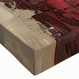 Close-up of abstract figurative wall art canvas showcasing vibrant colors and textured brushstrokes, ideal for modern home decor.