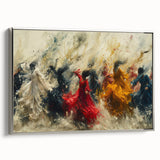 Framed abstract figurative wall art in silver, showcasing a modern design with fluid shapes and soft colors, perfect for contemporary decor.