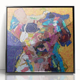 Framed abstract figurative wall art in black, showcasing dynamic shapes and lines, perfect for modern home decor and artistic expression.