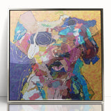 Framed abstract figurative wall art design showcasing a silver-acrylic finish with fluid shapes, enhancing modern decor aesthetics.