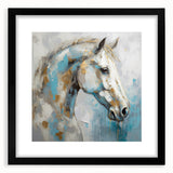 Abstract figurative wall art collection displayed in a black frame with mat, showcasing vibrant colors and modern design elements, perfect for contemporary decor.