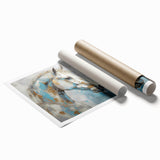 Vibrant abstract figurative design wall art print showcasing bold colors and fluid shapes, ideal for modern home decor or gallery display.