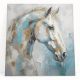 Abstract figurative wall art featuring vibrant colors and dynamic shapes, printed on stretched canvas, perfect for modern home decor.