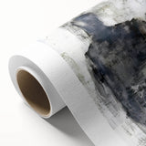 Abstract figurative wall art design on rolled canvas, showcasing vibrant colors and fluid shapes, ideal for modern home decor.