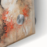 Close-up of an abstract figurative wall art piece in vibrant colors, showcasing intricate designs and textures on acrylic glass, ideal for modern decor.