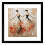 Abstract figurative wall art collection framed with a black mat, showcasing vibrant colors and unique shapes, perfect for modern decor.