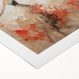 Abstract figurative wall art on rolled canvas showcasing vibrant colors and dynamic shapes, ideal for modern home decor and artistic expression.