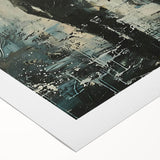 Abstract figurative wall art design on rolled canvas, showcasing vibrant colors and dynamic shapes, ideal for modern home decor or art enthusiasts.