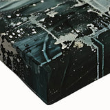 Close-up of a vibrant abstract figurative wall art design on stretched canvas, showcasing bold colors and intricate details for modern decor.