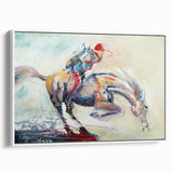 Framed abstract figurative wall art collection showcasing a modern design in a white frame, featuring vibrant colors and fluid shapes.